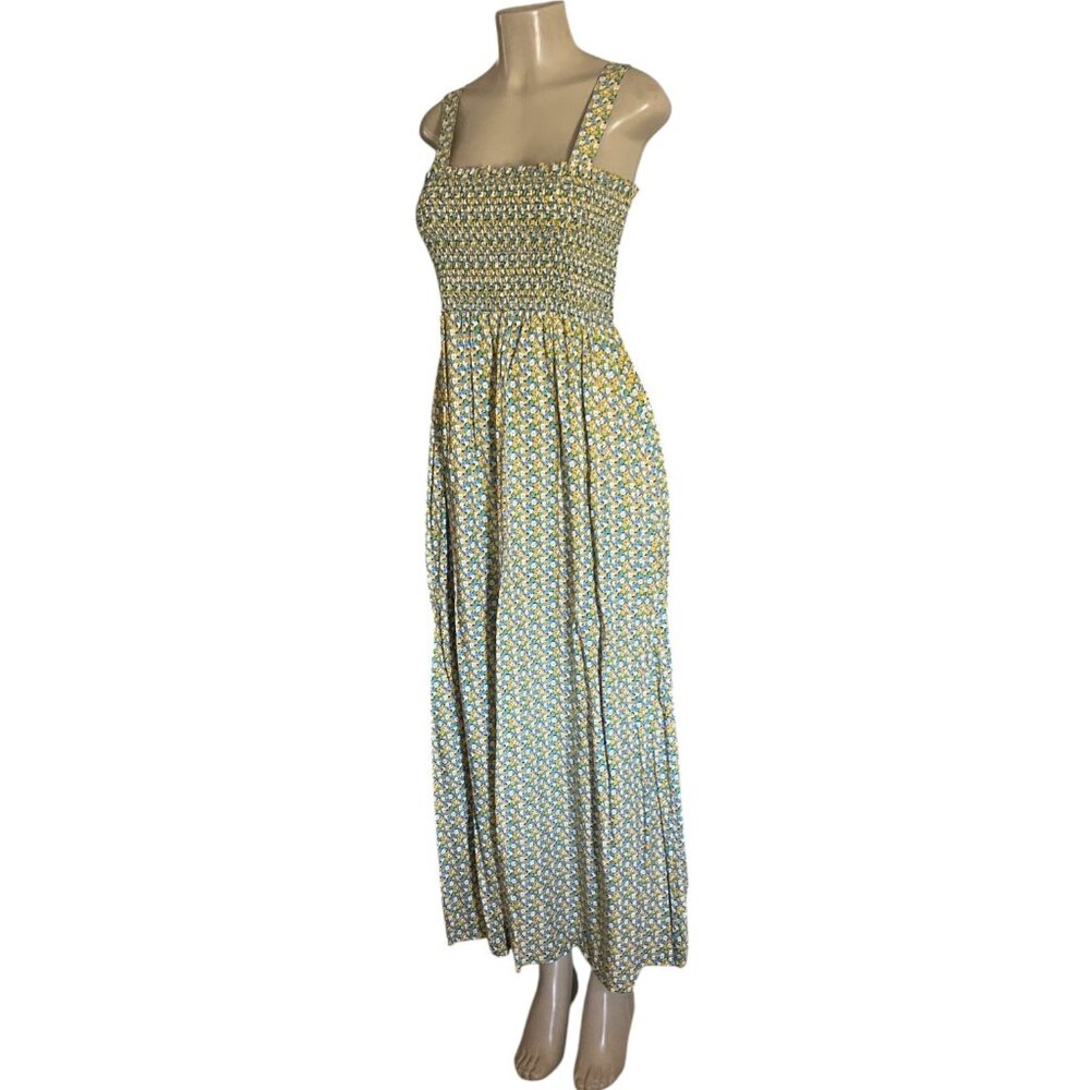Loft Outlet Sleeveless Floral Smocked Maxi Dress Size Small Summer Sundress - Picture 4 of 7